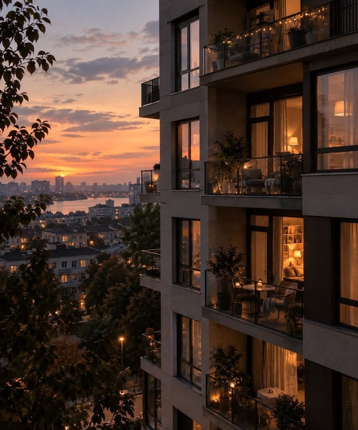 cozy apartment evening view 🌇✨